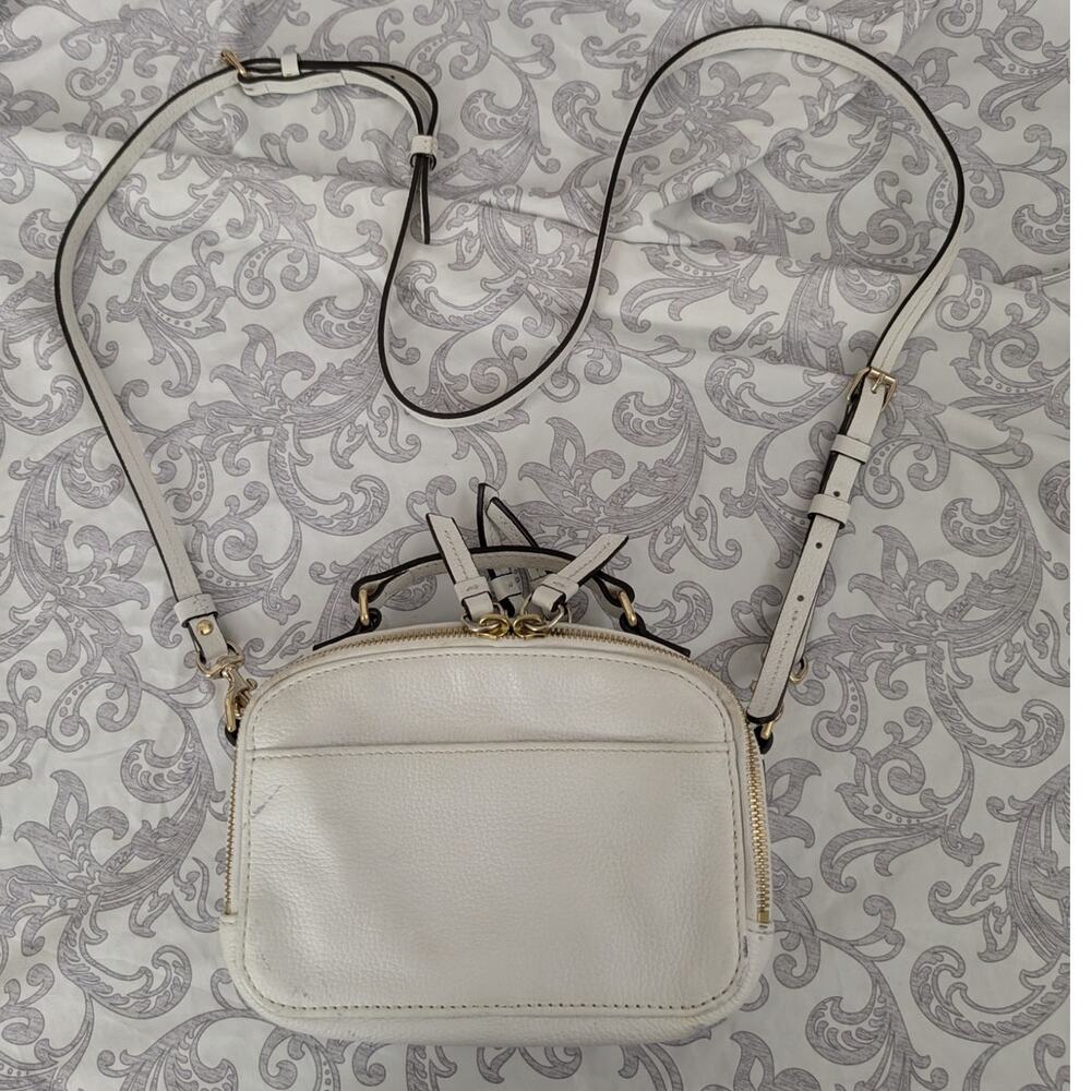 dooney & burke white leather crossbody bag - Picture 2 of 16
